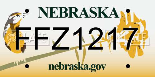 FFZ1217 Nebraska License Plate