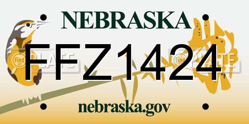 FFZ1424 Nebraska License Plate