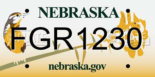 FGR1230 Nebraska License Plate