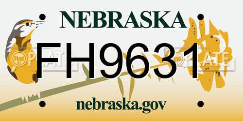 FH9631 Nebraska License Plate