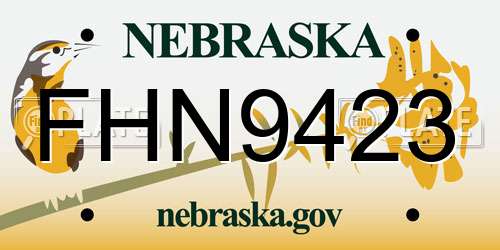 FHN9423 Nebraska License Plate