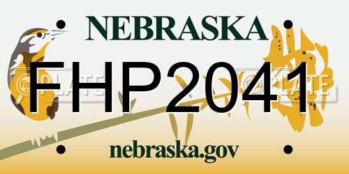 FHP2041 Nebraska License Plate
