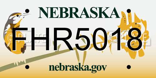 FHR5018 Nebraska License Plate