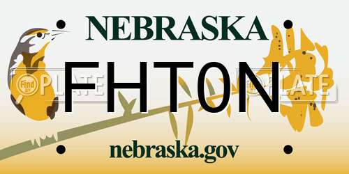 FHT0N Nebraska License Plate