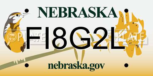 FI8G2L Nebraska License Plate