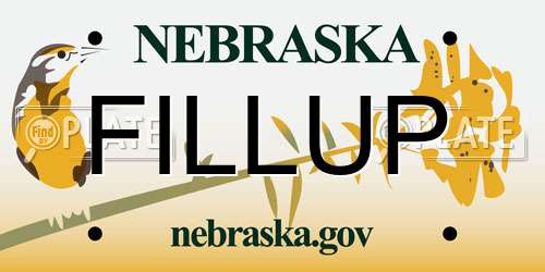 FILLUP Nebraska License Plate