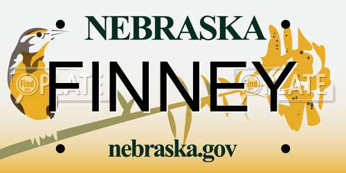 FINNEY Nebraska License Plate