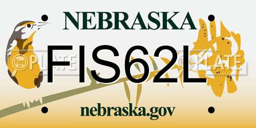 FIS62L Nebraska License Plate