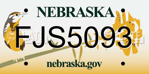 FJS5093 Nebraska License Plate