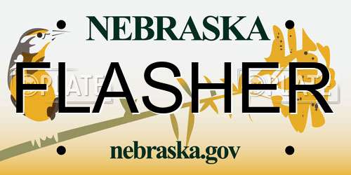 FLASHER Nebraska License Plate