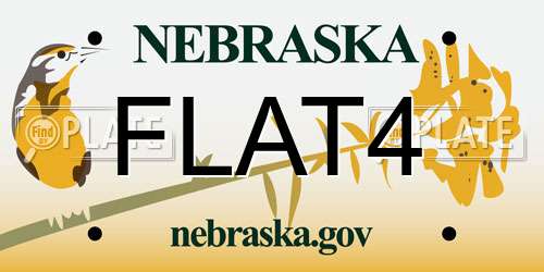 FLAT4 Nebraska License Plate