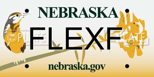 FLEXF Nebraska License Plate