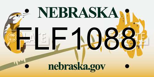 FLF1088 Nebraska License Plate