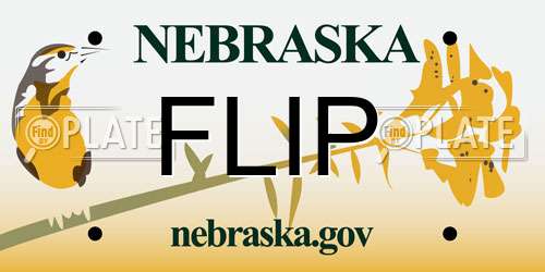 FLIP Nebraska License Plate