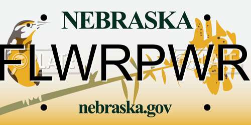 FLWRPWR Nebraska License Plate