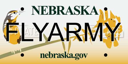 FLYARMY Nebraska License Plate
