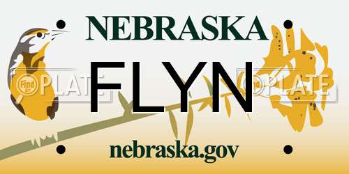 FLYN Nebraska License Plate