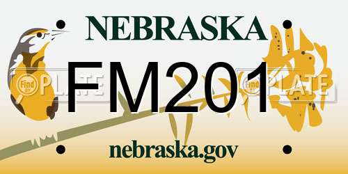 FM201 Nebraska License Plate
