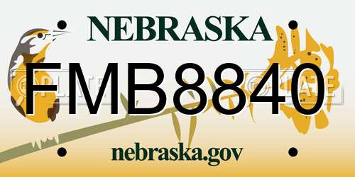 FMB8840 Nebraska License Plate