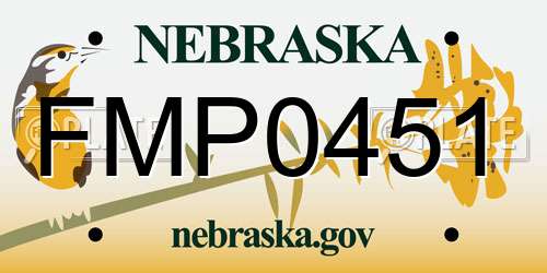 FMP0451 Nebraska License Plate
