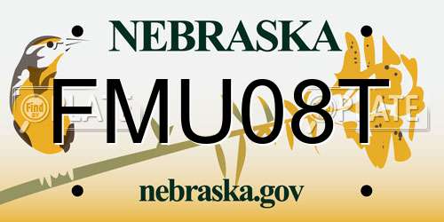 FMU08T Nebraska License Plate