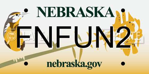 FNFUN2 Nebraska License Plate
