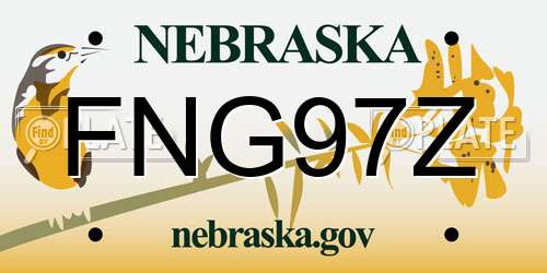 FNG97Z Nebraska License Plate