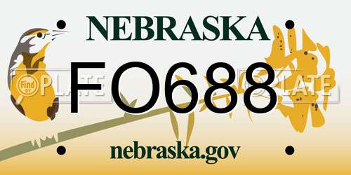 FO688 Nebraska License Plate