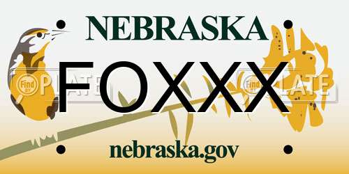 FOXXX Nebraska License Plate