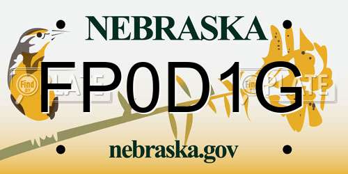 FP0D1G Nebraska License Plate