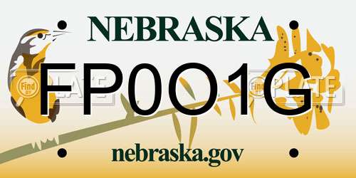 FP0O1G Nebraska License Plate