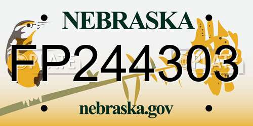 FP244303 Nebraska License Plate