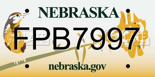 FPB7997 Nebraska License Plate