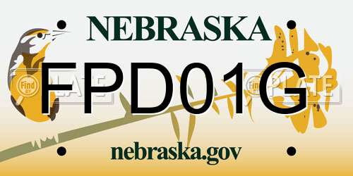 FPD01G Nebraska License Plate