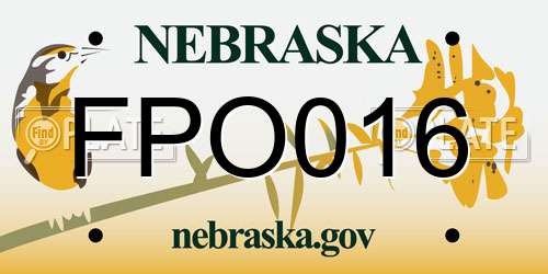 FPO016 Nebraska License Plate