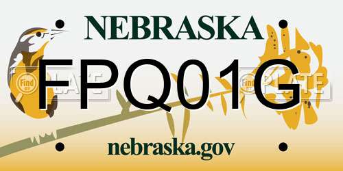 FPQ01G Nebraska License Plate