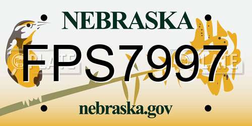 FPS7997 Nebraska License Plate