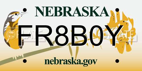 FR8B0Y Nebraska License Plate