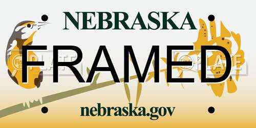 FRAMED Nebraska License Plate