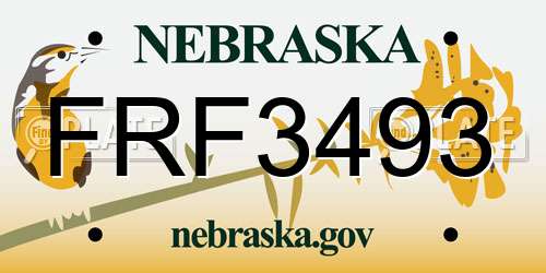 FRF3493 Nebraska License Plate