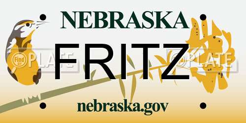 FRITZ Nebraska License Plate