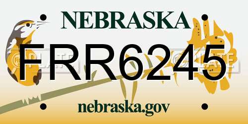 FRR6245 Nebraska License Plate