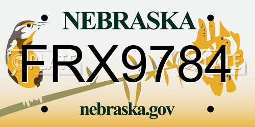 FRX9784 Nebraska License Plate