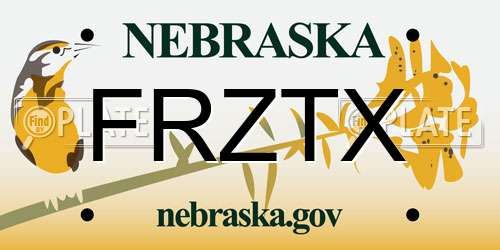 FRZTX Nebraska License Plate