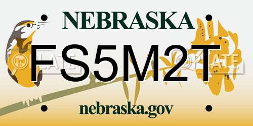 FS5M2T Nebraska License Plate