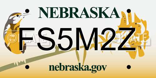 FS5M2Z Nebraska License Plate
