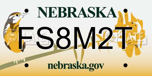 FS8M2T Nebraska License Plate
