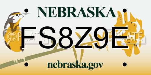 FS8Z9E Nebraska License Plate