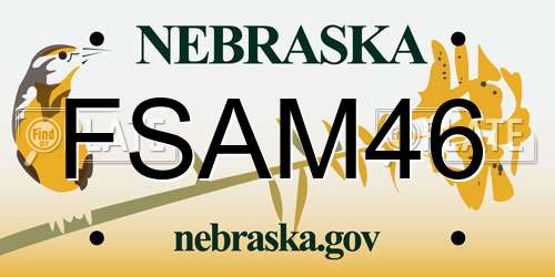 FSAM46 Nebraska License Plate