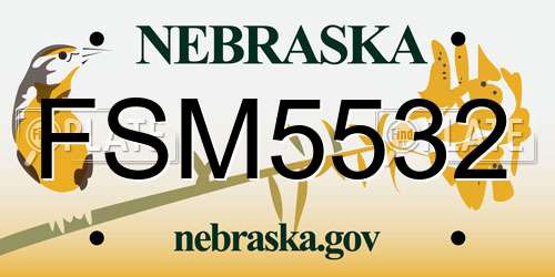 FSM5532 Nebraska License Plate